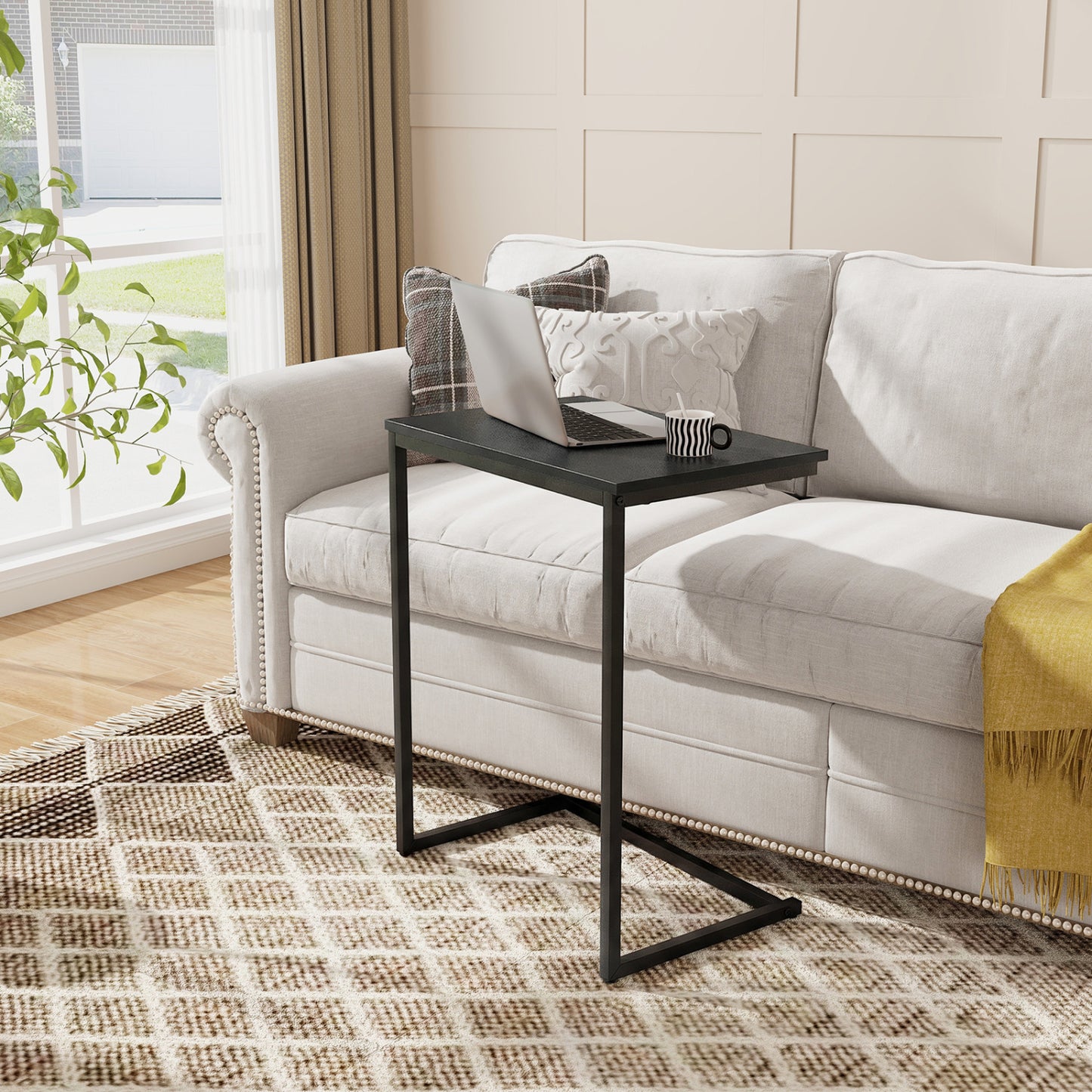 C-Shaped Side Table, Sofa Snack End Table, Black End & Side Tables at Gallery Canada