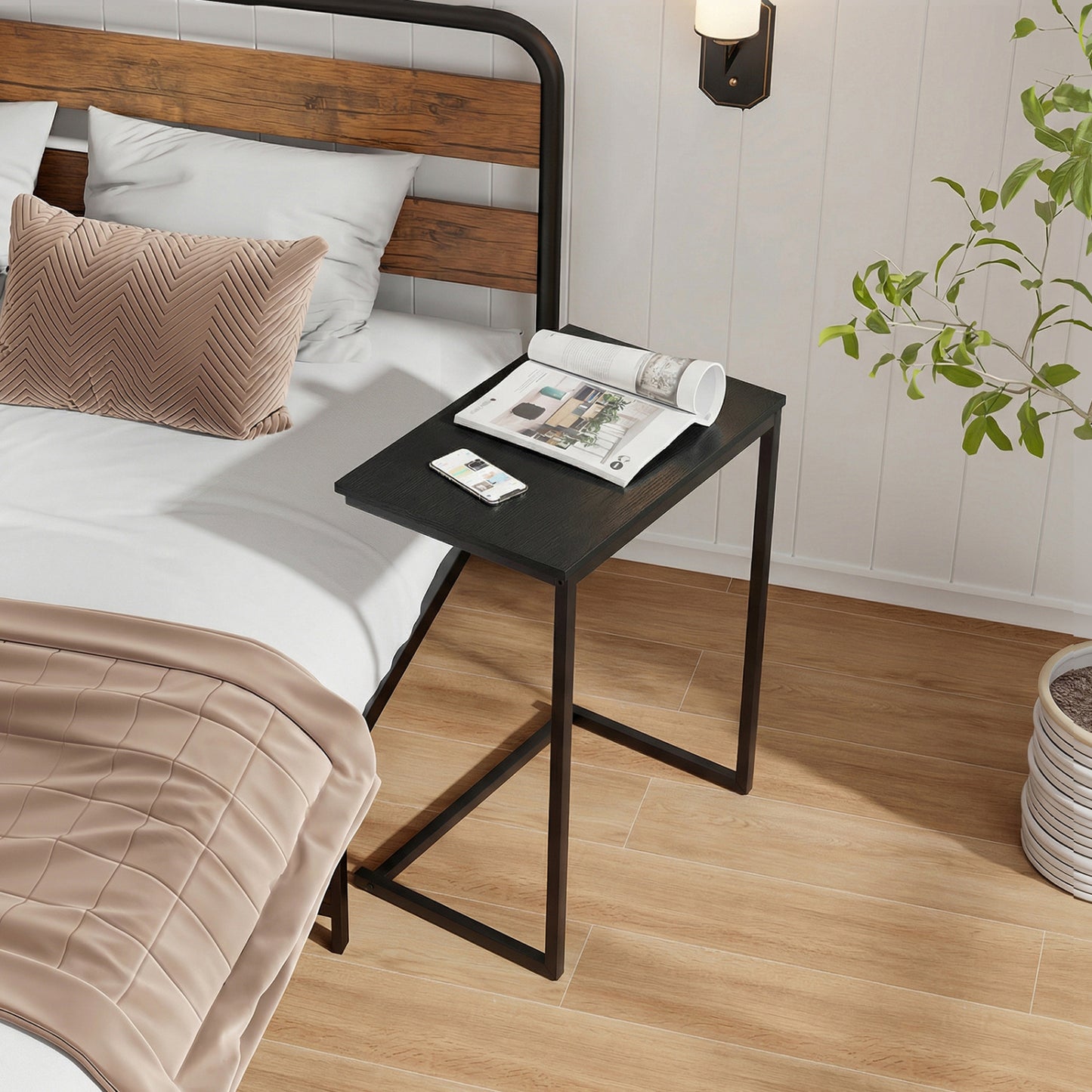 C-Shaped Side Table, Sofa Snack End Table, Black End & Side Tables at Gallery Canada