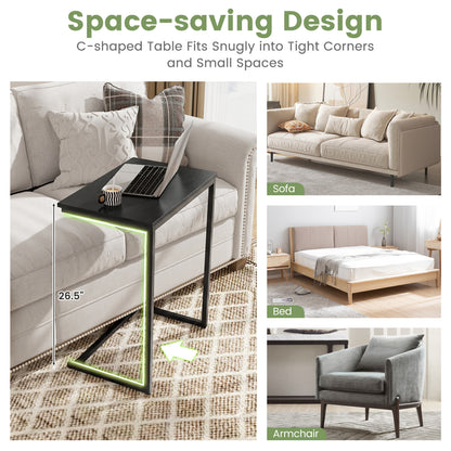 C-Shaped Side Table, Sofa Snack End Table, Black End & Side Tables at Gallery Canada