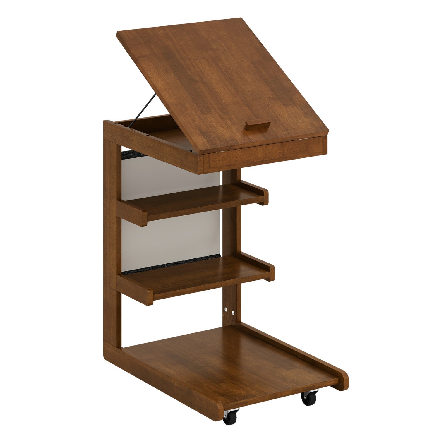 C-Shaped End Table With Wheels, Adjustable Desktop, Brown End & Side Tables at Gallery Canada
