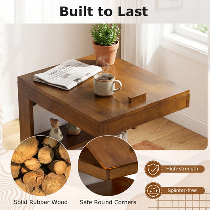 C-Shaped End Table With Wheels, Adjustable Desktop, Brown End & Side Tables at Gallery Canada
