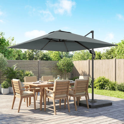 8' x 8' Offset Cantilever Patio Umbrella, UPF50+, 360° Rotation, Dark Grey Offset Cantilever Umbrellas at Gallery Canada