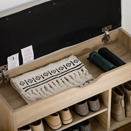 Shoe Bench with Padded Cushion, Hidden Storage, Natural Storage Ottomans & Benches at Gallery Canada
