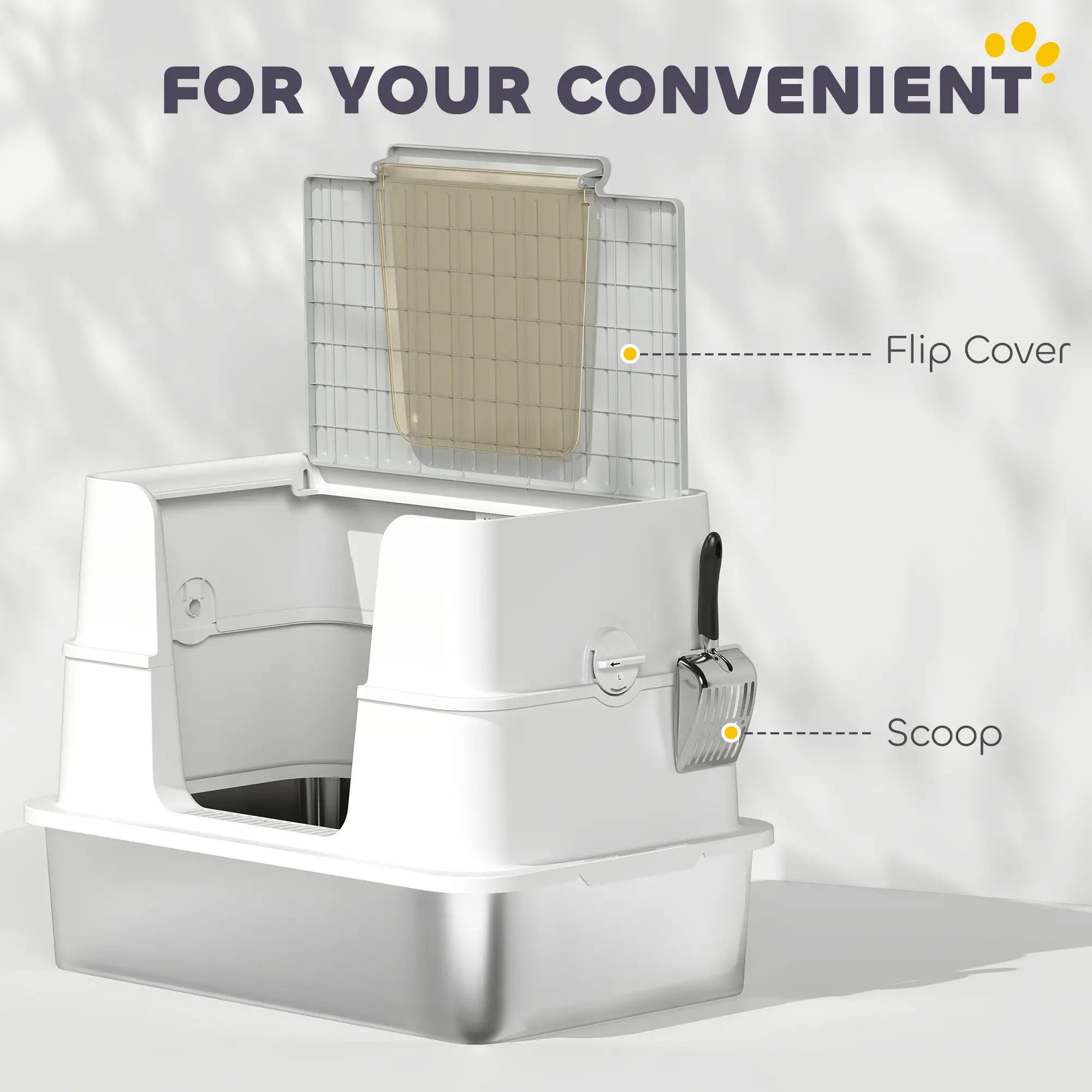 XL Stainless Steel Litter Box With Lid, Extra Large Covered Cat Litter Box Cat Litter Box Enclosures at Gallery Canada