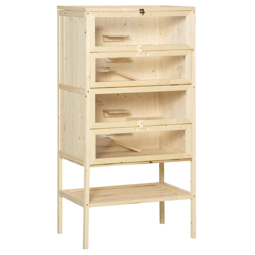 5 Tier Fir Wood Hamster Cage, Small Animals Play House, Exercise Center