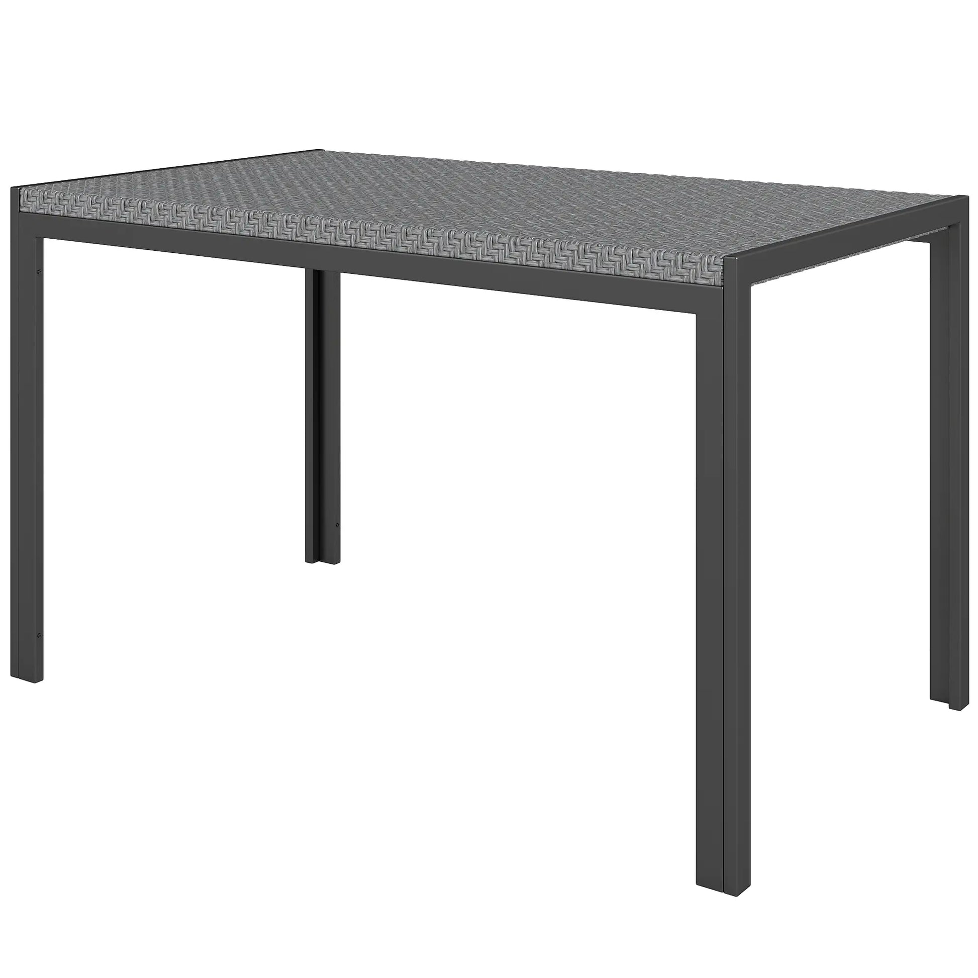Rectangular Outdoor Dining Table, 4-Seat Patio Table, Grey Patio Dinning Tables Grey, Black at Gallery Canada