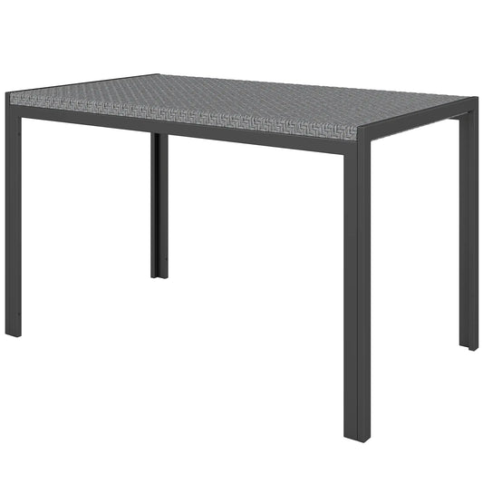 Rectangular Outdoor Dining Table, 4-Seat Patio Table, Grey Patio Dinning Tables Grey, Black at Gallery Canada