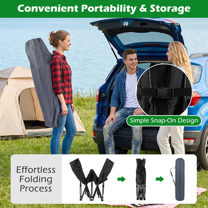 Camping Cot For Adults With Padded Mat, Black