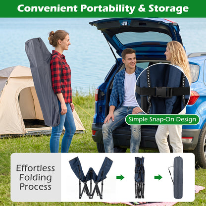 Camping Cot With Padded Mat And Bag, Navy