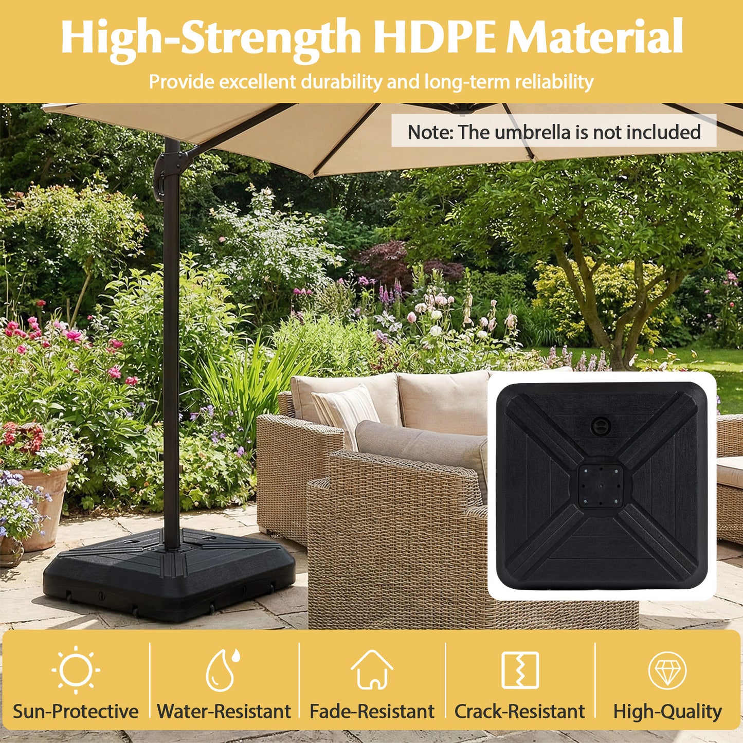 Cantilever Offset Umbrella Base with Wheels for Backyard Poolside Outdoor Umbrella Bases at Gallery Canada