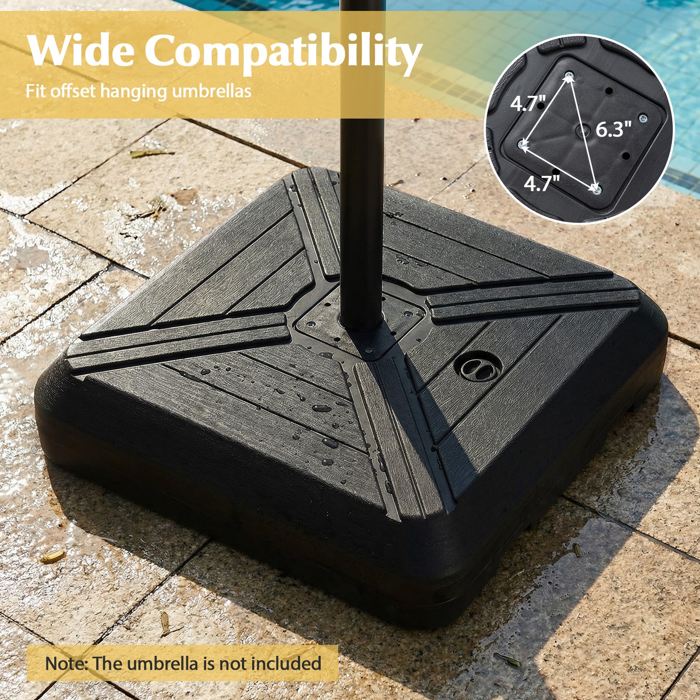 Cantilever Offset Umbrella Base with Wheels for Backyard Poolside Outdoor Umbrella Bases at Gallery Canada