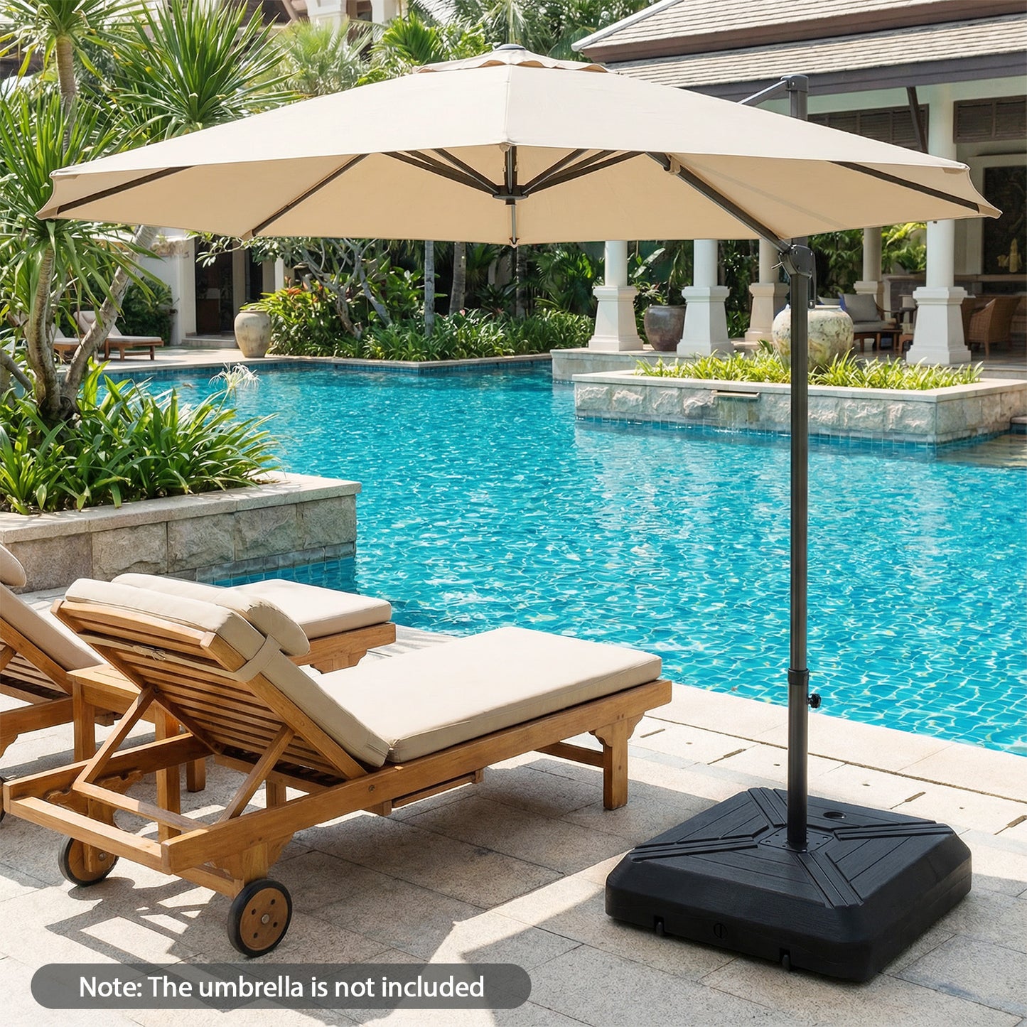 Cantilever Offset Umbrella Base with Wheels for Backyard Poolside Outdoor Umbrella Bases at Gallery Canada