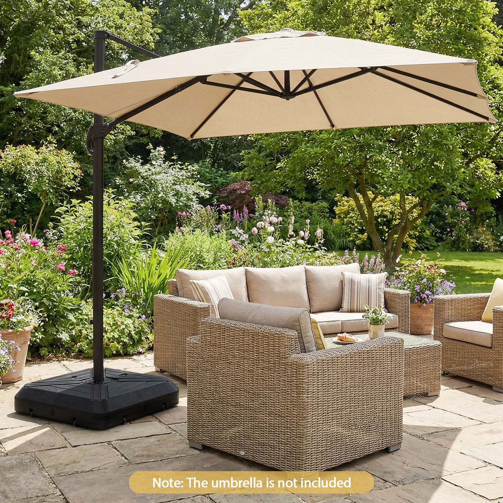 Cantilever Offset Umbrella Base with Wheels for Backyard Poolside Outdoor Umbrella Bases at Gallery Canada