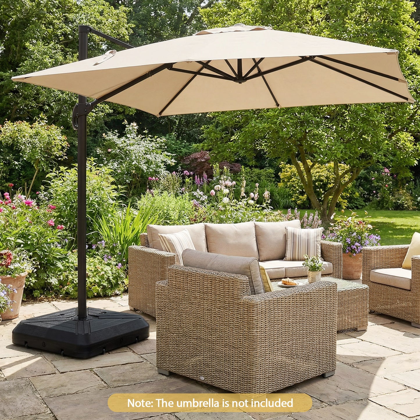 Cantilever Offset Umbrella Base with Wheels for Backyard Poolside Outdoor Umbrella Bases at Gallery Canada