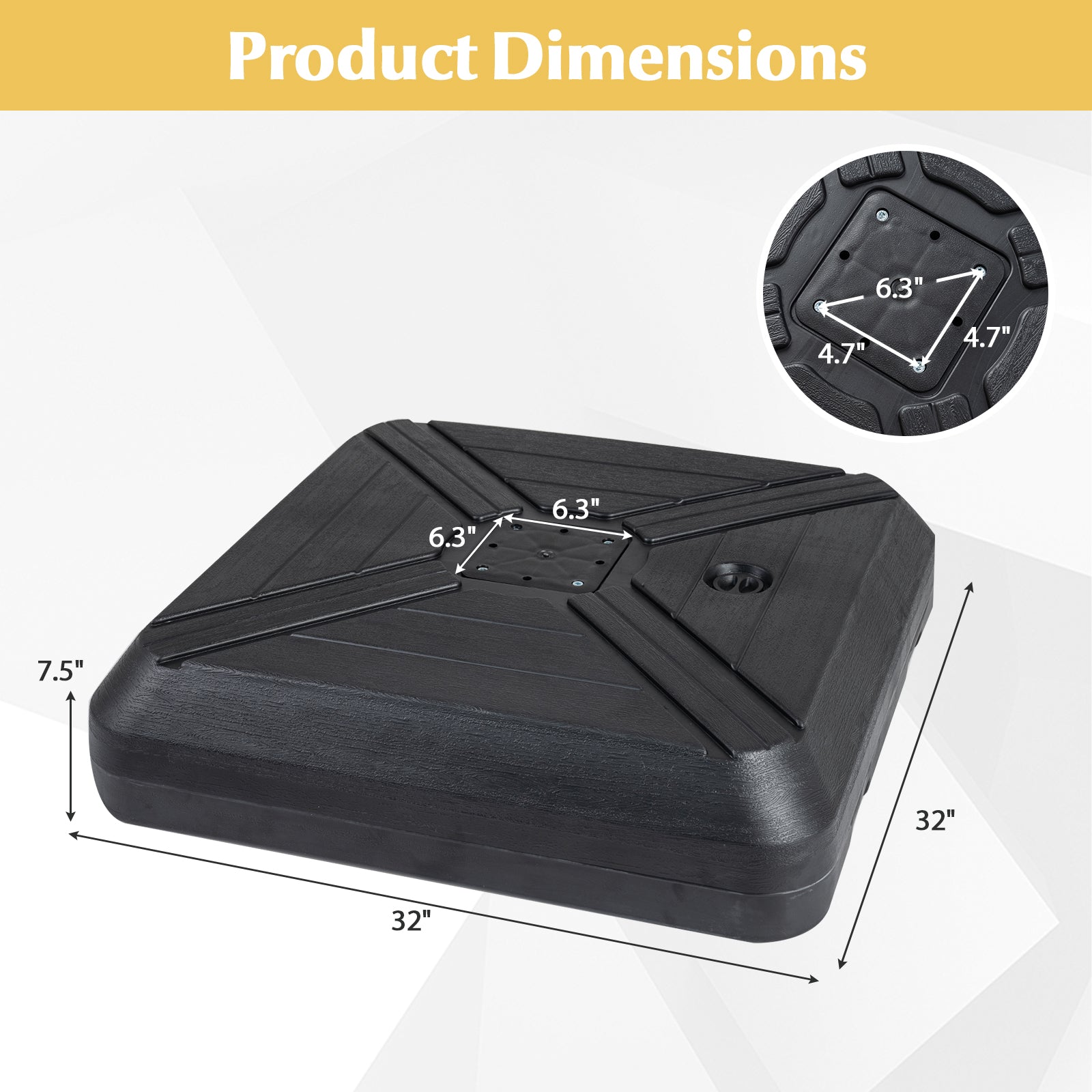 Cantilever Offset Umbrella Base with Wheels for Backyard Poolside Outdoor Umbrella Bases at Gallery Canada