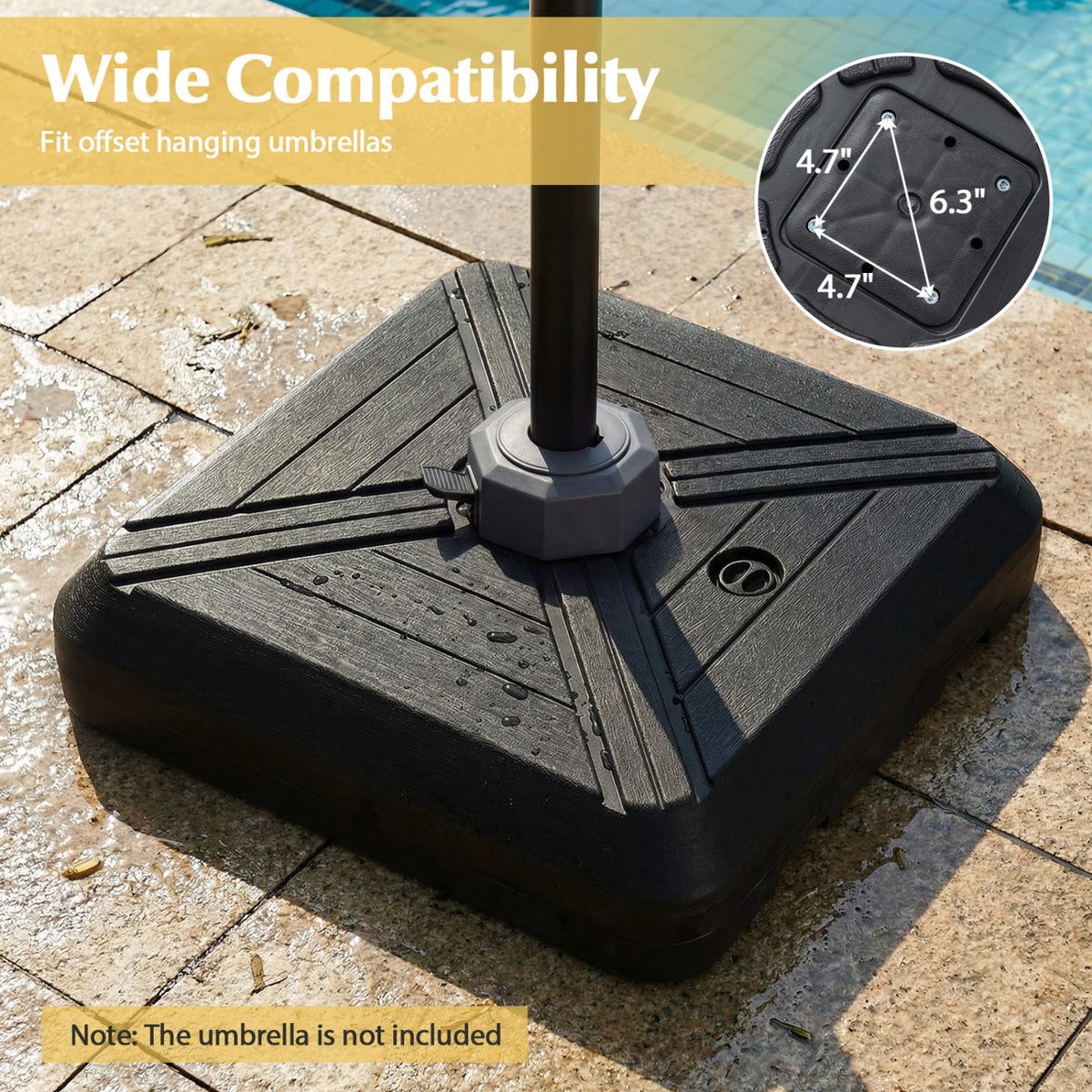 Cantilever Offset Umbrella Base with Wheels for Backyard Poolside Outdoor Umbrella Bases at Gallery Canada