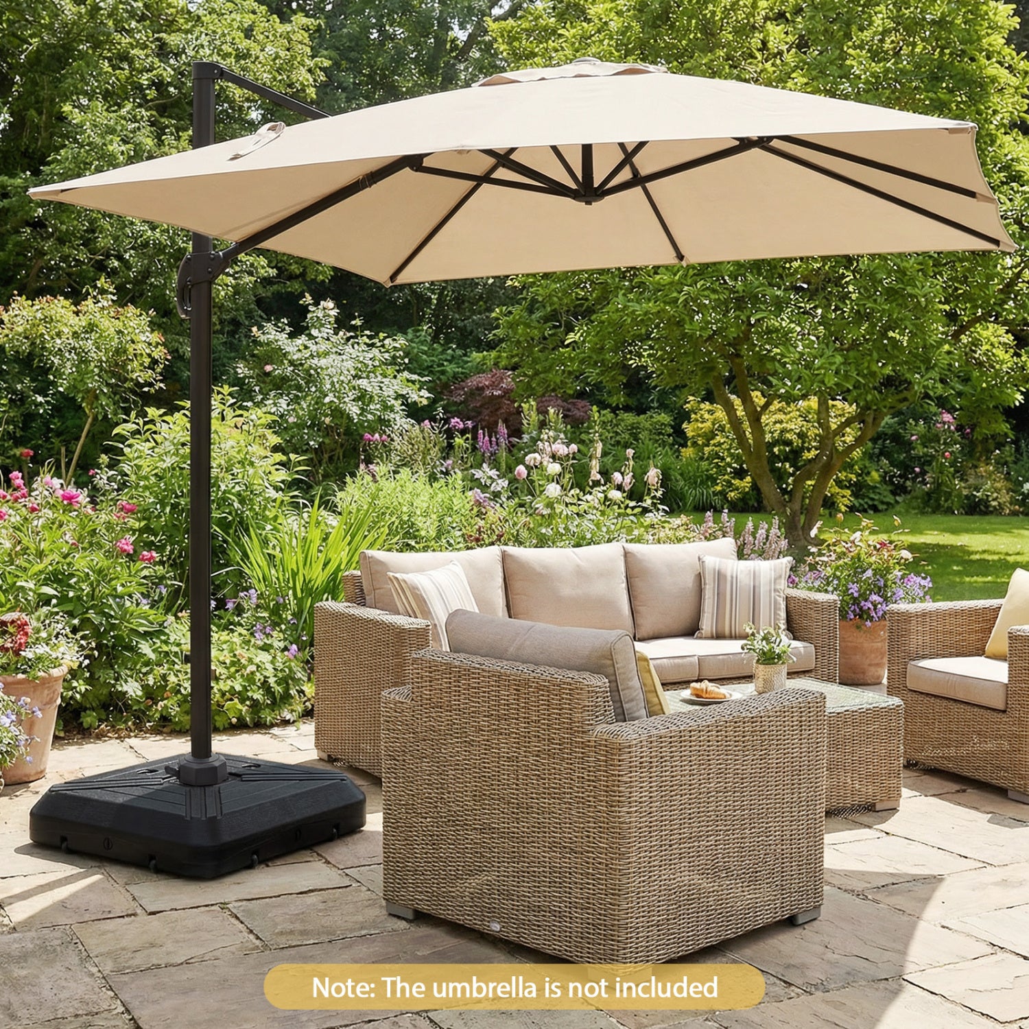 Cantilever Offset Umbrella Base with Wheels for Backyard Poolside Outdoor Umbrella Bases at Gallery Canada