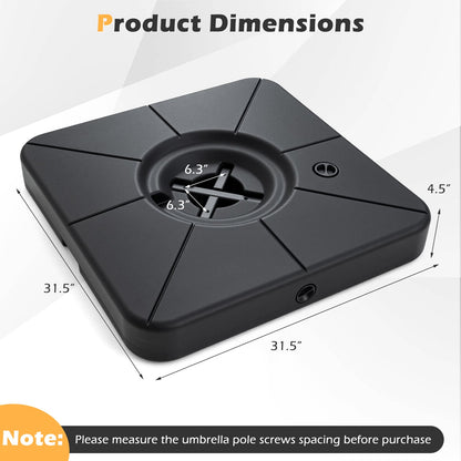 Cantilever Patio Umbrella Base, 220 LBS Water Sand Fillable Weighted Stand, Black Outdoor Umbrella Bases at Gallery Canada