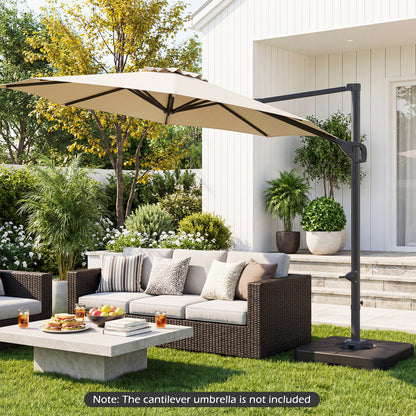 Cantilever Patio Umbrella Base, 220 LBS Water Sand Fillable Weighted Stand, Black Outdoor Umbrella Bases at Gallery Canada