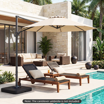 Cantilever Patio Umbrella Base, 220 LBS Water Sand Fillable Weighted Stand, Black Outdoor Umbrella Bases at Gallery Canada