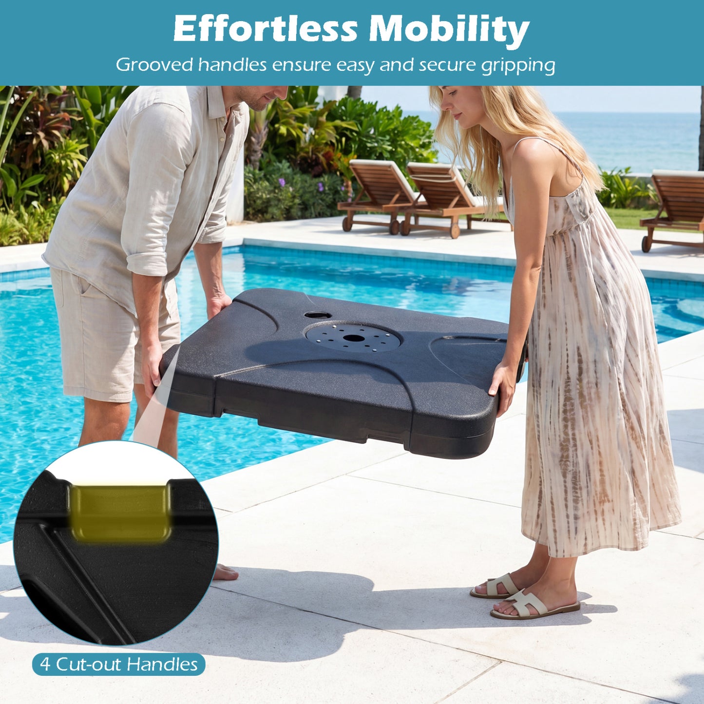 Umbrella Base, 242 Lbs, Water/Sand Fillable Outdoor Umbrella Bases at Gallery Canada