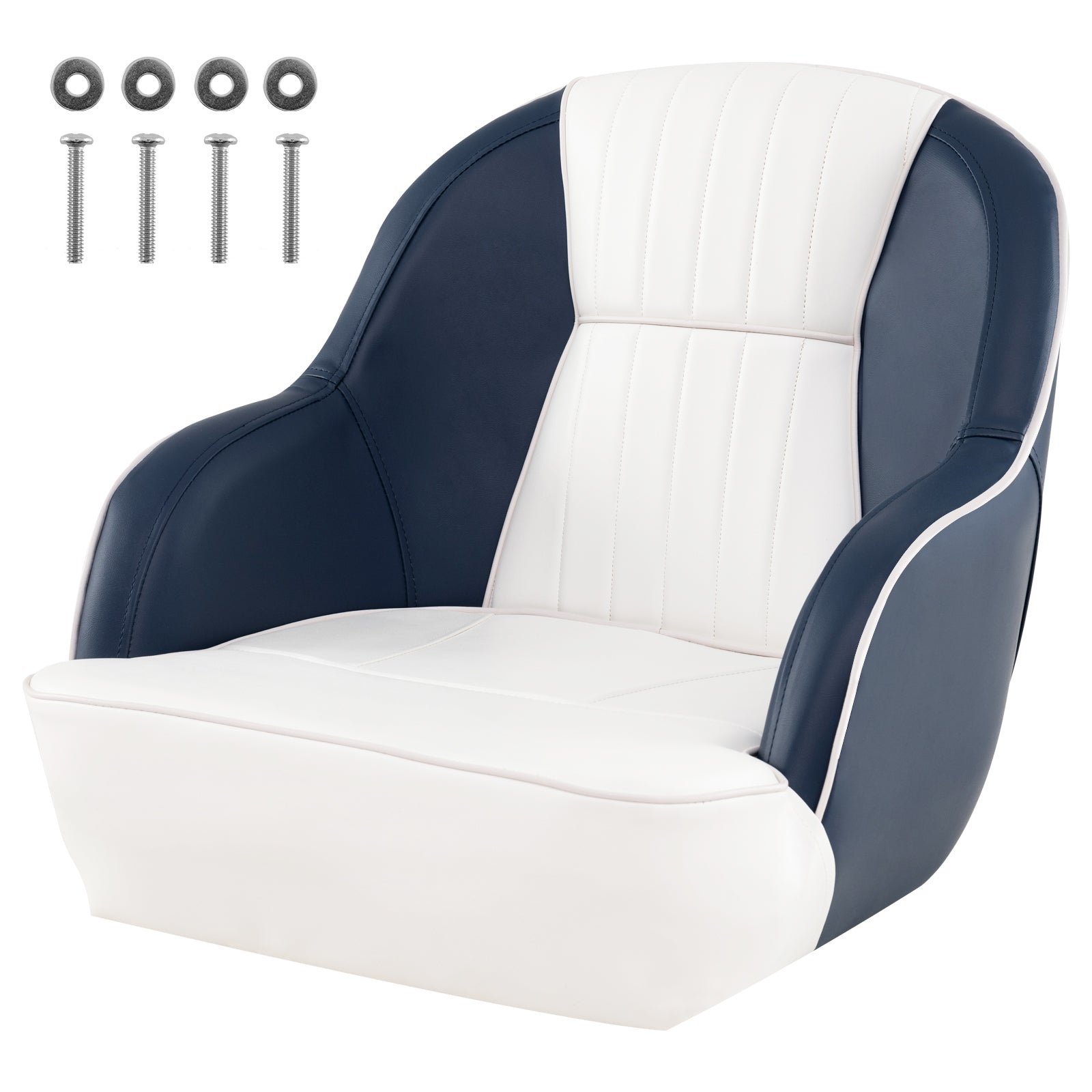 Captain Bucket Seat Pontoon Boat Chair with PVC Leather and Armrests, Blue Water Sports at Gallery Canada