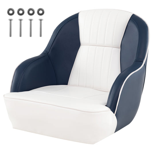Captain Bucket Seat Pontoon Boat Chair with PVC Leather and Armrests, Blue Water Sports Blue at Gallery Canada