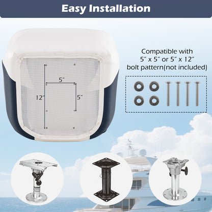 Captain Bucket Seat Pontoon Boat Chair with PVC Leather and Armrests, Blue Water Sports at Gallery Canada
