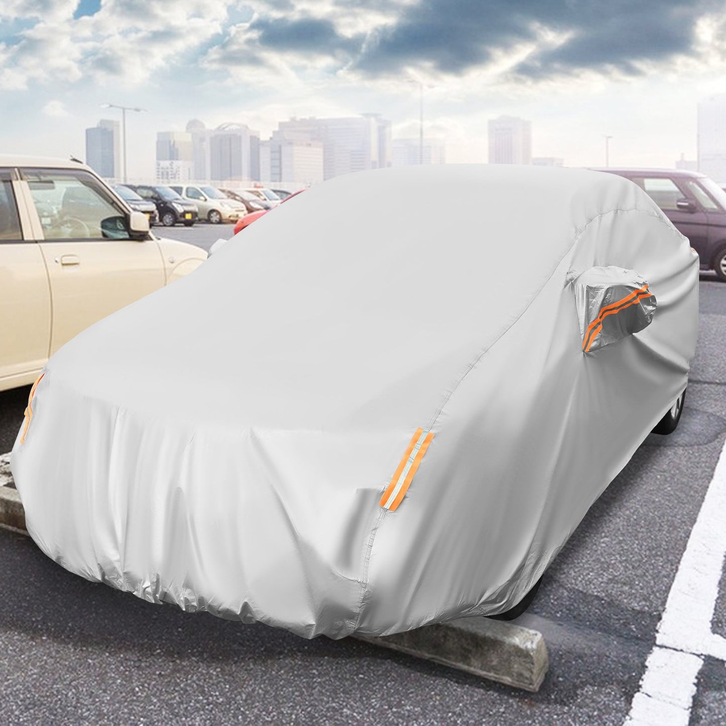 Car Cover for Automobiles 185 Inch Rain Sun UV Protection Universal Fit Sedan Toyota Corolla, Silver Garages at Gallery Canada