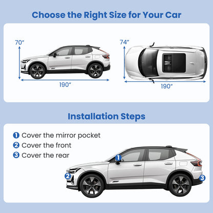 Car Cover for Automobiles 190 Inch Rain Sun UV Protection Universal Fit SUV Chevrolet Hyundai Kia Mazda, Silver Garages at Gallery Canada