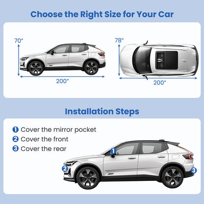Car Cover for Automobiles 200 Inch Rain Sun UV Protection Fit SUV BMW Honda Lexus Mercedes-Benz, Silver Garages at Gallery Canada