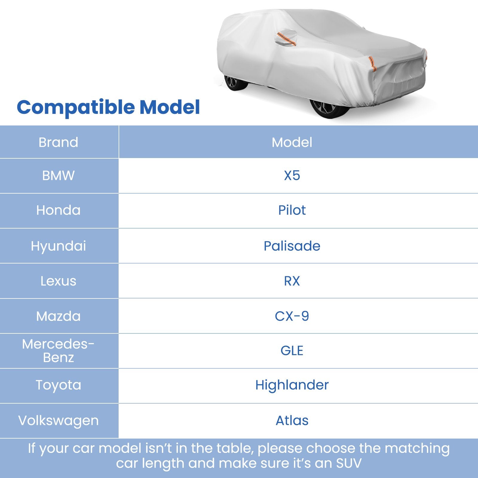 Car Cover for Automobiles 200 Inch Rain Sun UV Protection Fit SUV BMW Honda Lexus Mercedes-Benz, Silver Garages at Gallery Canada