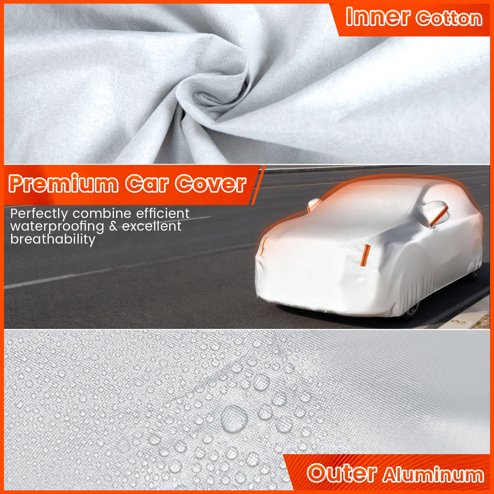 200 Inch Car Cover, Rain Sun UV Protection, Silver Garages at Gallery Canada