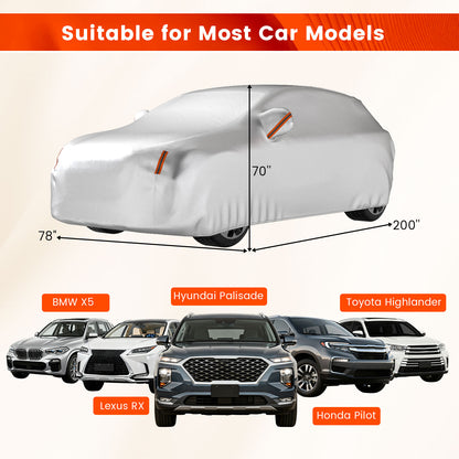 200 Inch Car Cover, Rain Sun UV Protection, Silver Garages at Gallery Canada