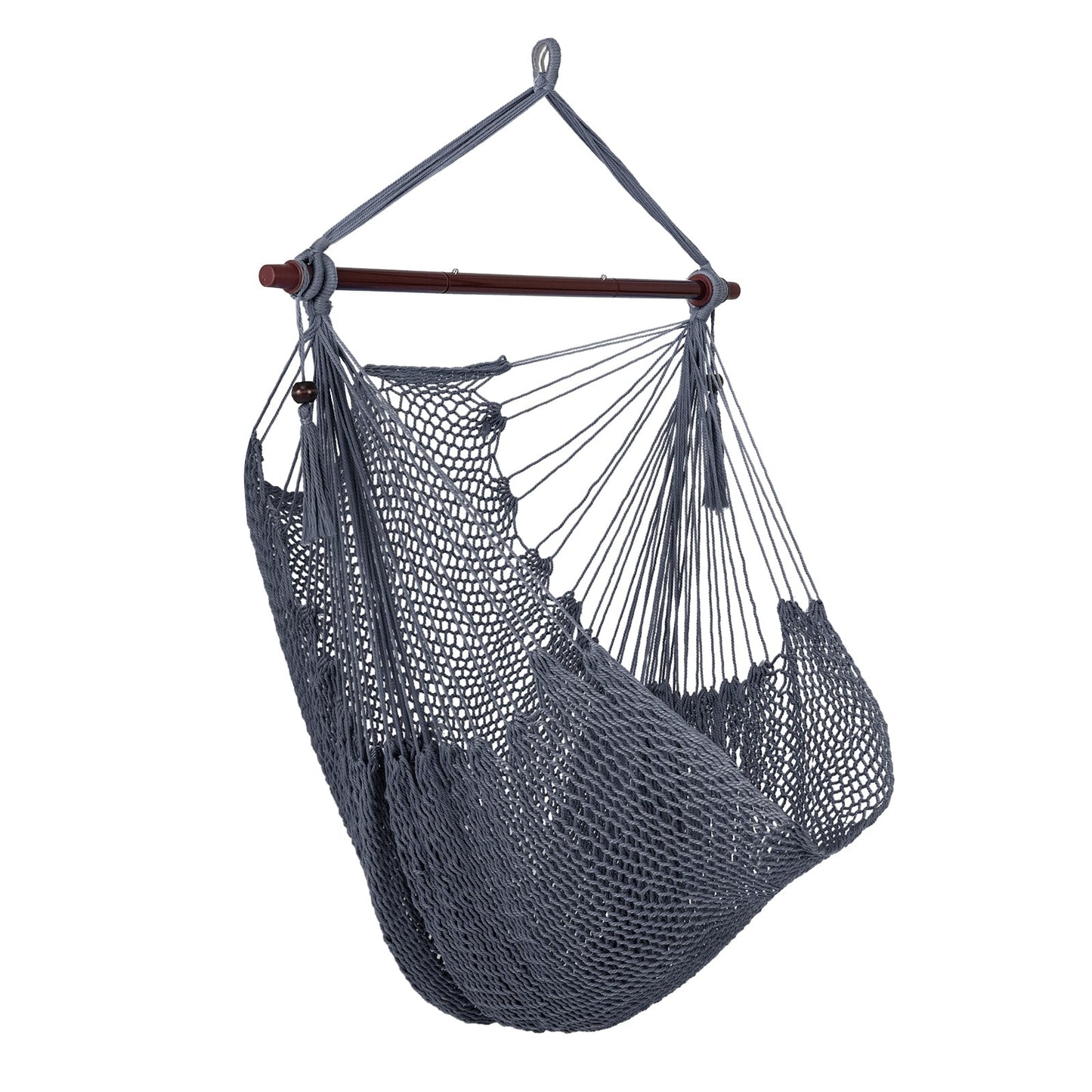 Large Hammock Chair, Metal Spreader Bar, Soft-Spun Rope Woven Swing, Gray Hammocks Gray at Gallery Canada