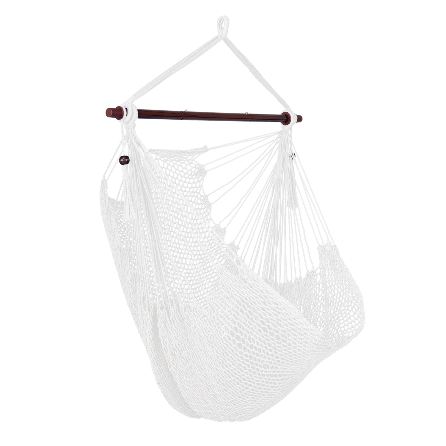 Caribbean Hammock Chair with Metal Spreader Bar Woven Rope Swing, Beige Hammocks at Gallery Canada