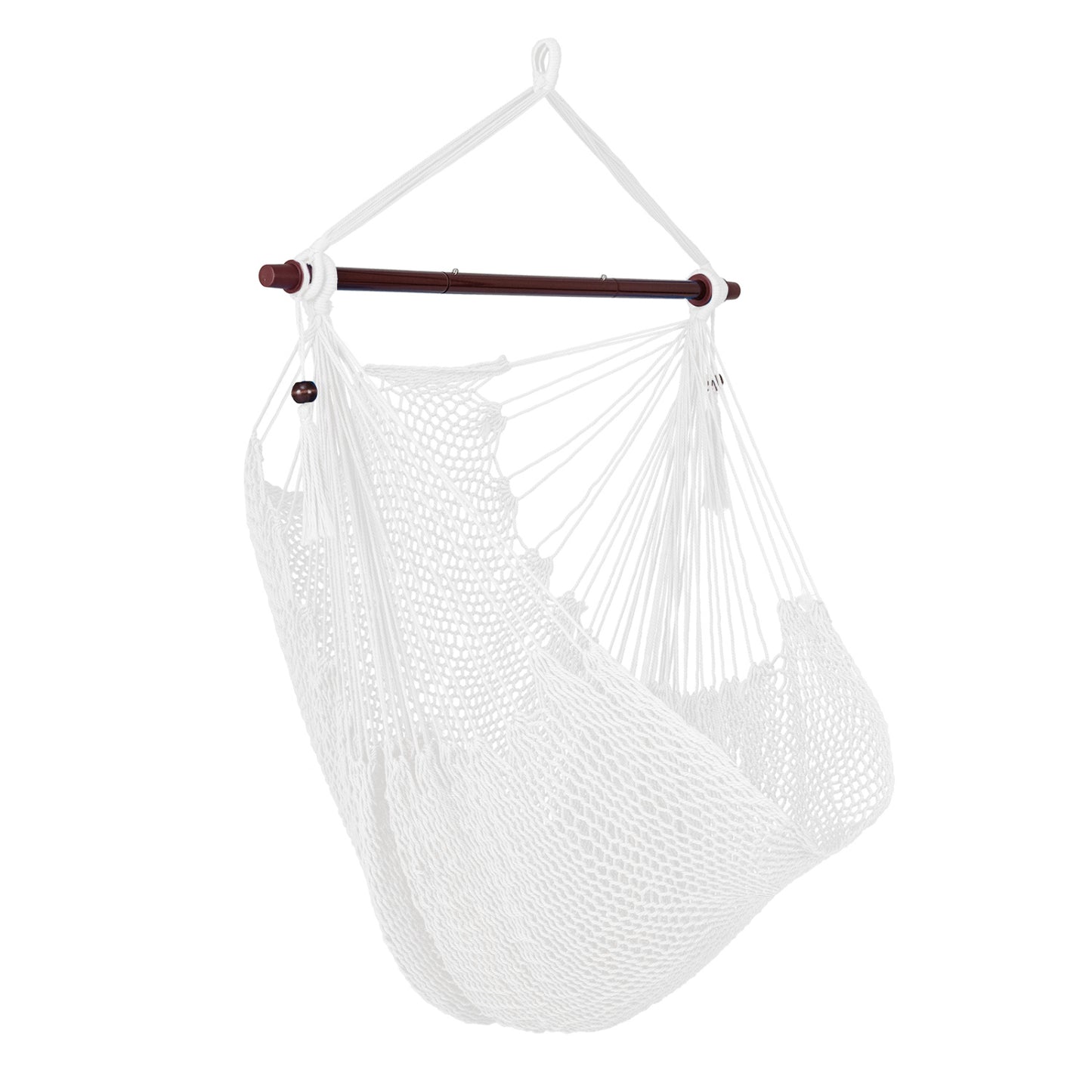 Caribbean Hammock Chair with Metal Spreader Bar Woven Rope Swing, Beige Hammocks at Gallery Canada