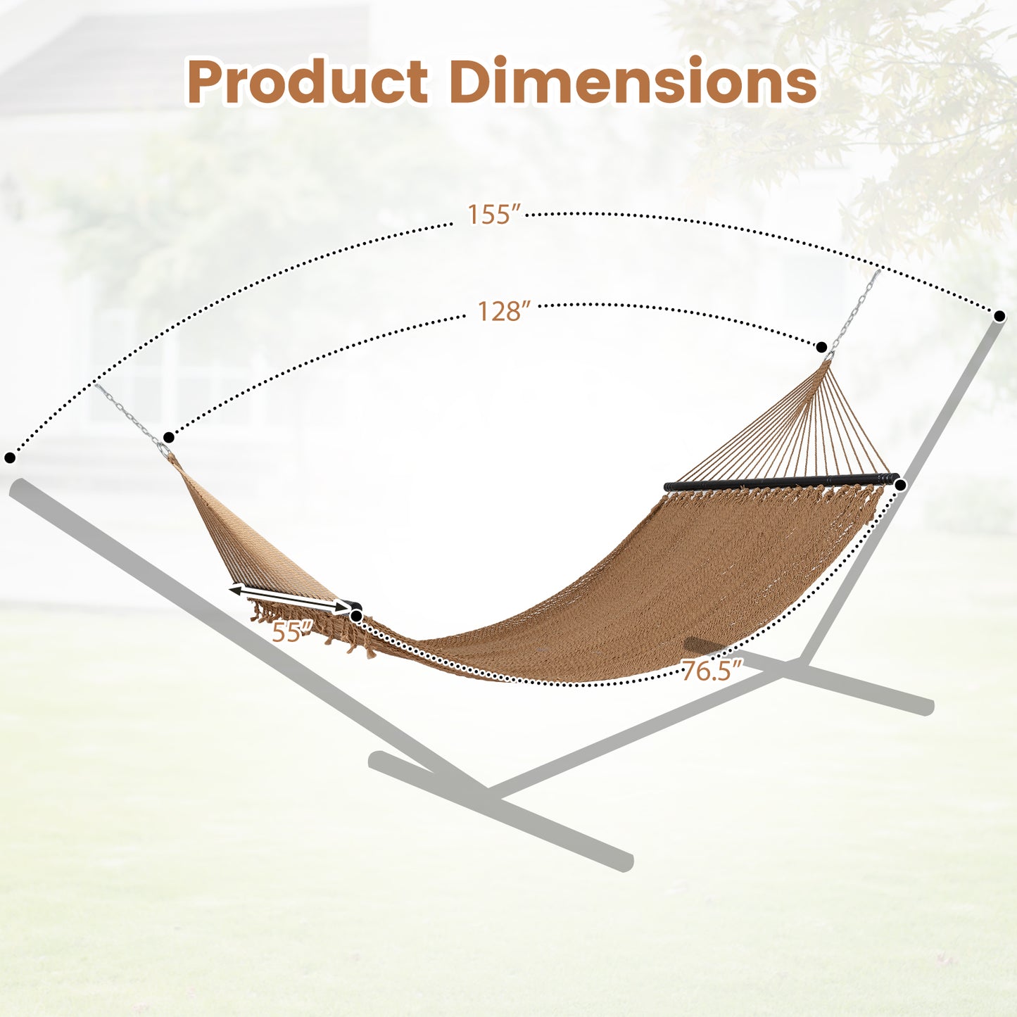 Caribbean Hammock With Spreader Bar, Khaki Hammocks at Gallery Canada