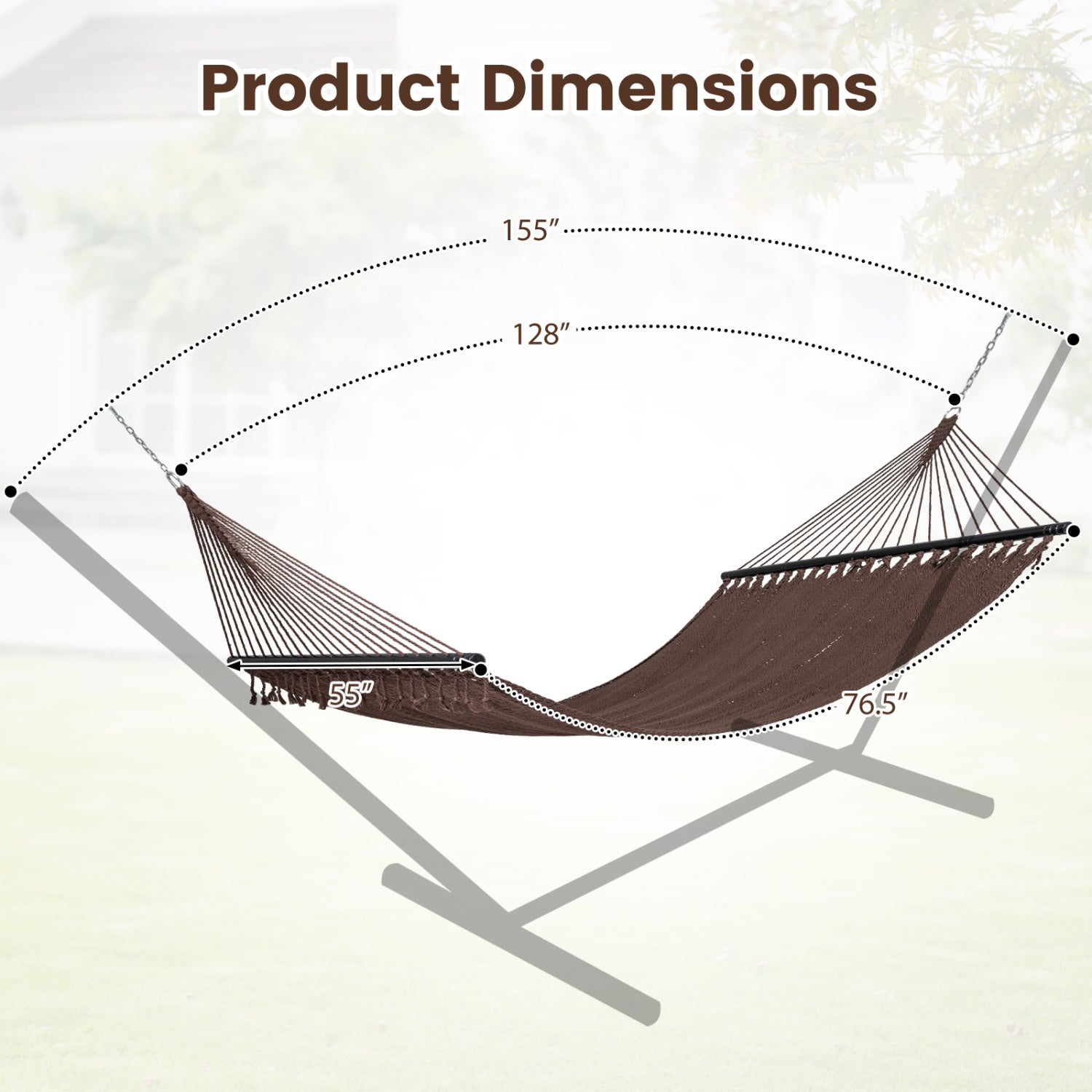 Caribbean Hammock With Spreader Bar, Brown Hammocks at Gallery Canada