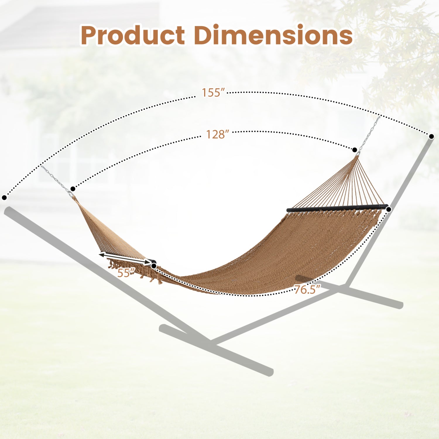 Caribbean Hammock With Spreader Bar, Khaki Hammocks at Gallery Canada