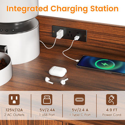 Cat Litter Box Enclosure with Storage Shelves and Scratching Pad, Walnut Cat Houses at Gallery Canada