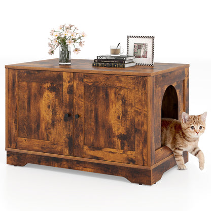 Wooden Cat Litter Box Enclosure, Indoor Cat House, Brown Cat Supplies at Gallery Canada