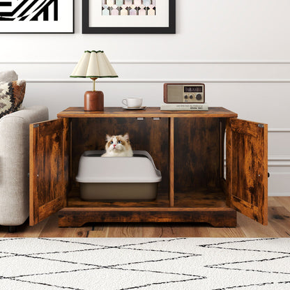 Wooden Cat Litter Box Enclosure, Indoor Cat House, Brown Cat Supplies at Gallery Canada