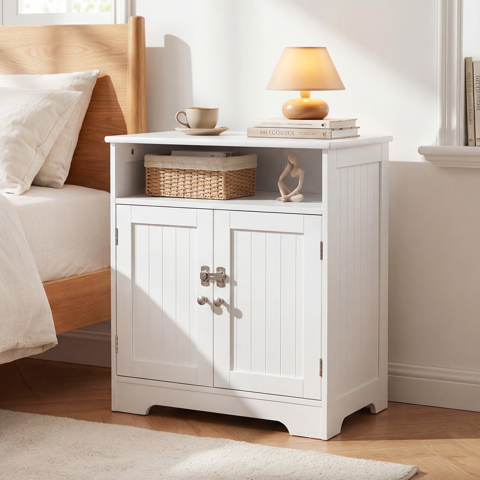 Wooden Cat Litter Box Enclosure, Hidden Pet Washroom Furniture, White Cat Houses at Gallery Canada