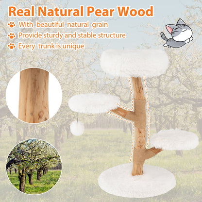 Solid Pear Wood Cat Tree With Perch Cat Trees Condos & Scratchers at Gallery Canada