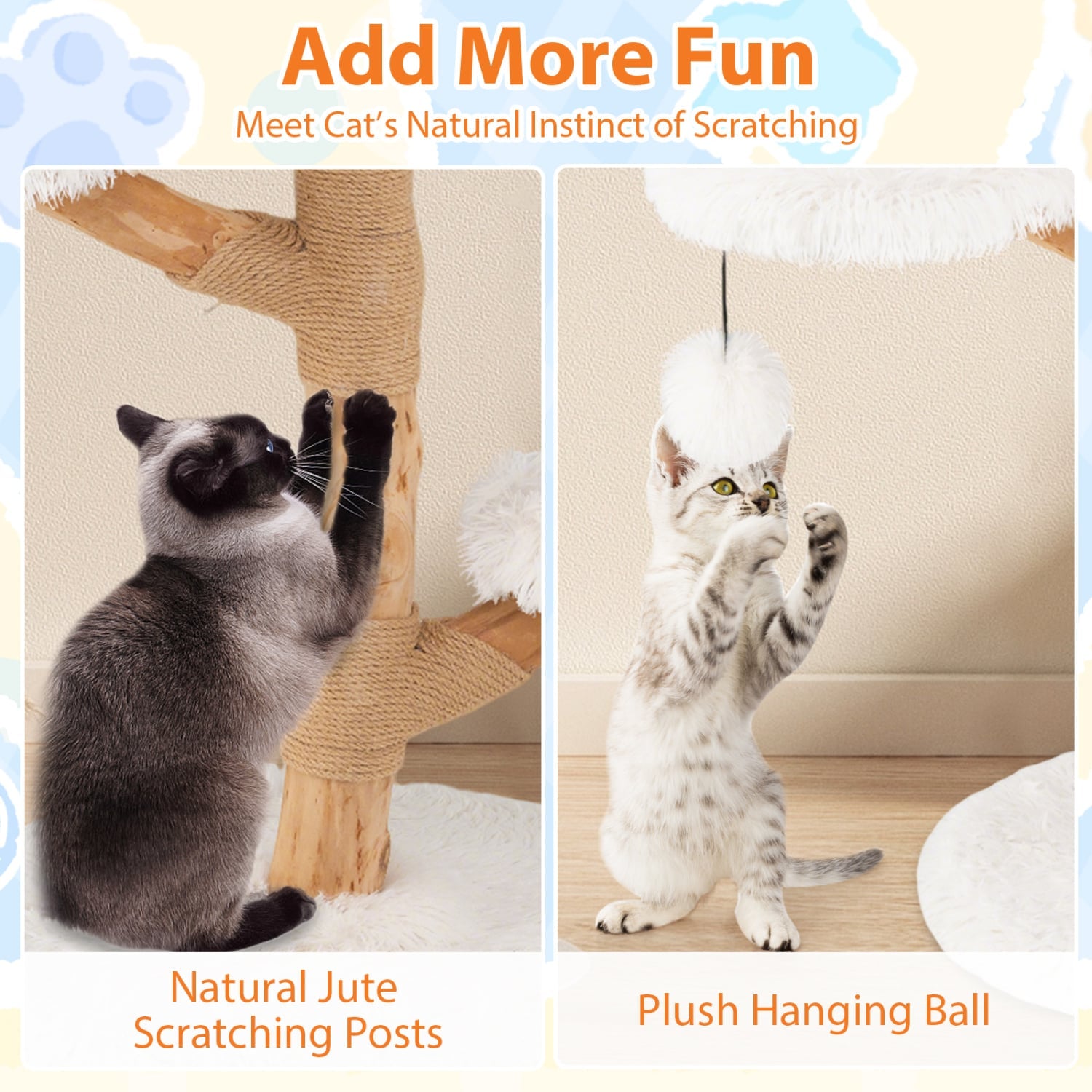 Solid Pear Wood Cat Tree With Perch Cat Trees Condos & Scratchers at Gallery Canada