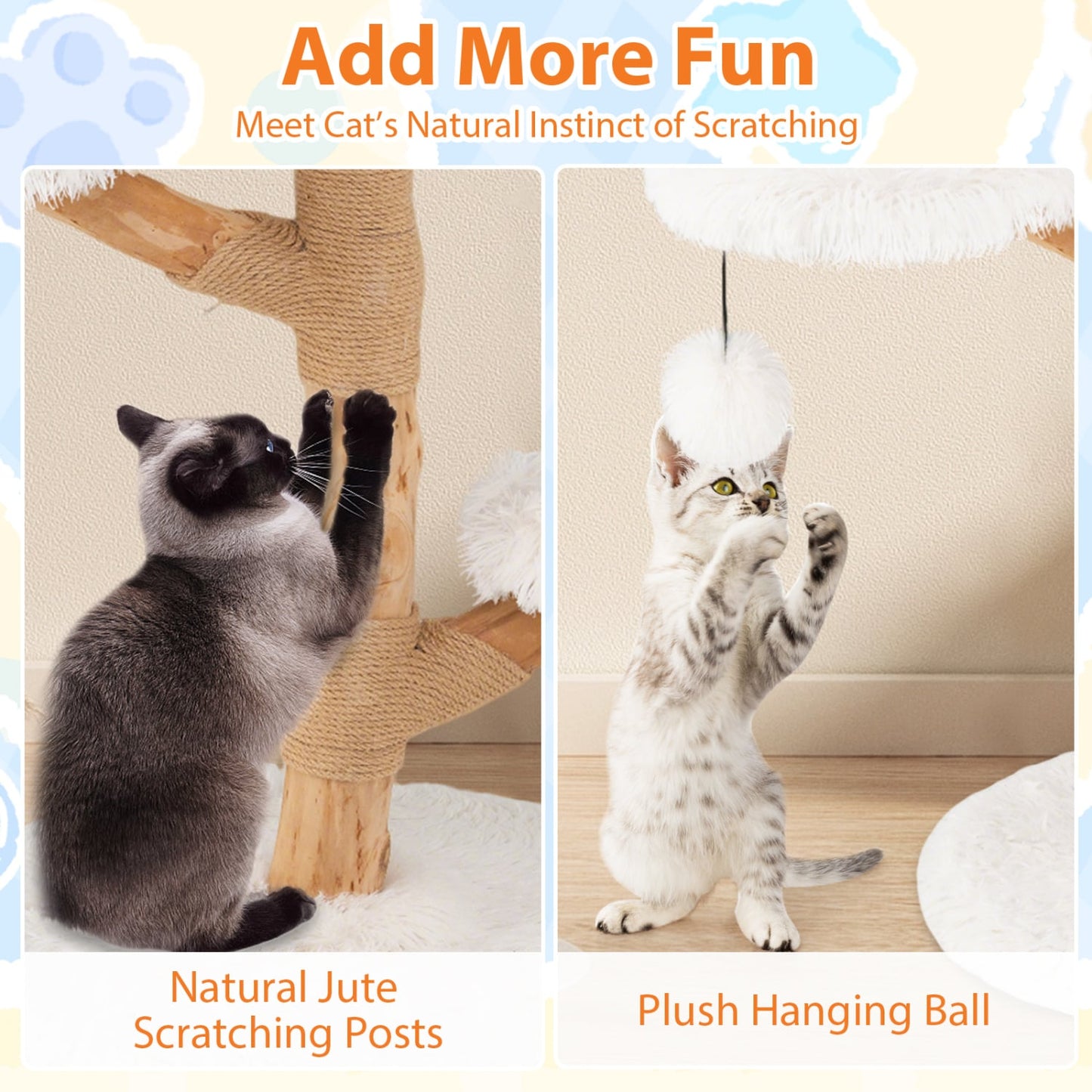 Solid Pear Wood Cat Tree With Perch Cat Trees Condos & Scratchers at Gallery Canada