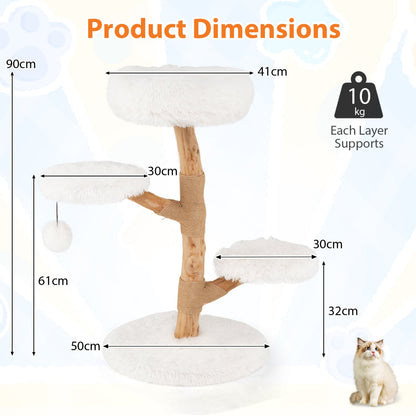 Solid Pear Wood Cat Tree With Perch Cat Trees Condos & Scratchers at Gallery Canada