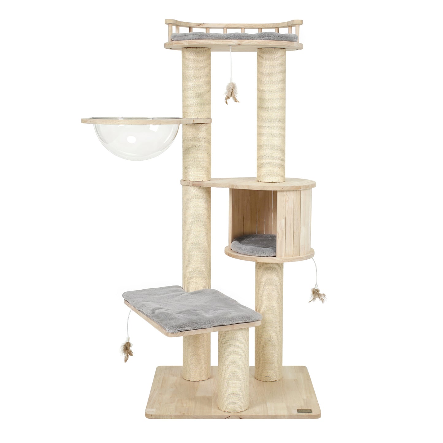 Arbre à chat pour chatons d'intérieur avec perchoir supérieur, gris