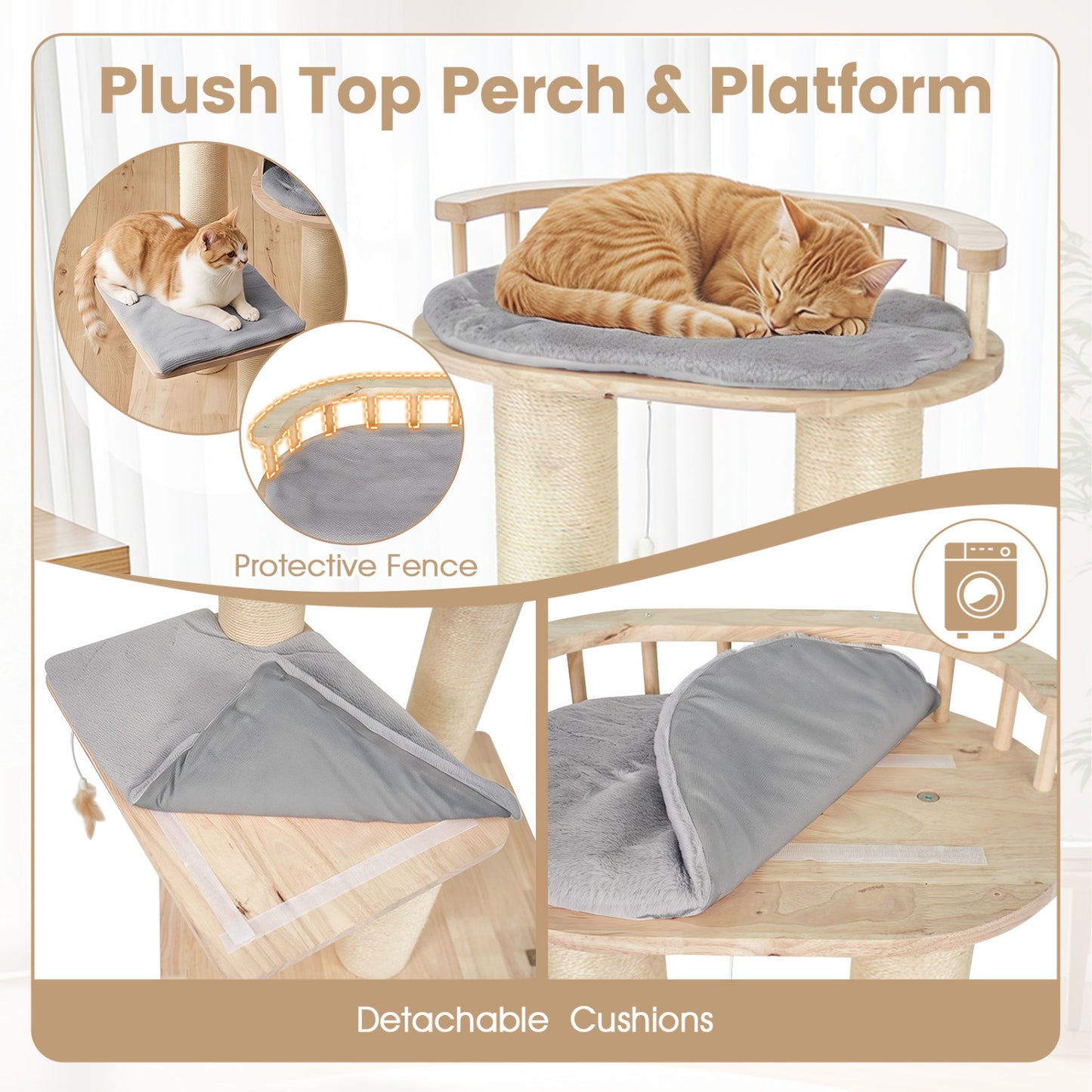 Arbre à chat pour chatons d'intérieur avec perchoir supérieur, gris